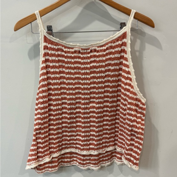 American Eagle Outfitters Rust and Cream Striped Knit Tank Size XXL - Picture 4 of 5